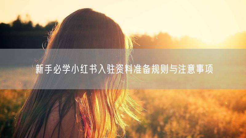 新手必学小红书入驻资料准备规则与注意事项