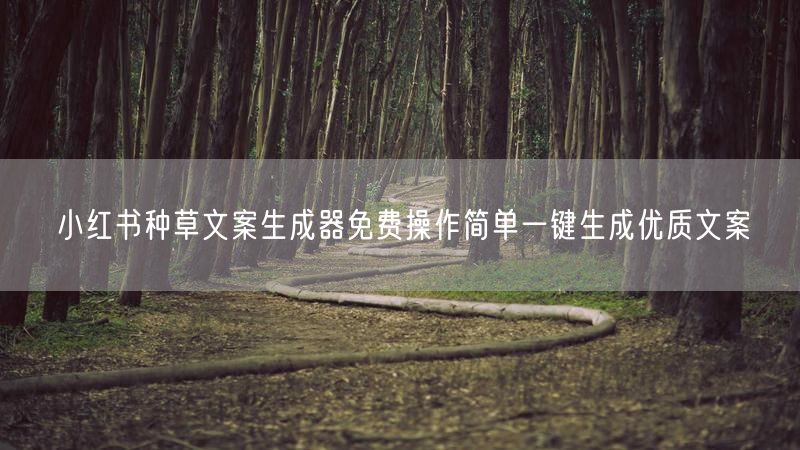 小红书种草文案生成器免费操作简单一键生成优质文案