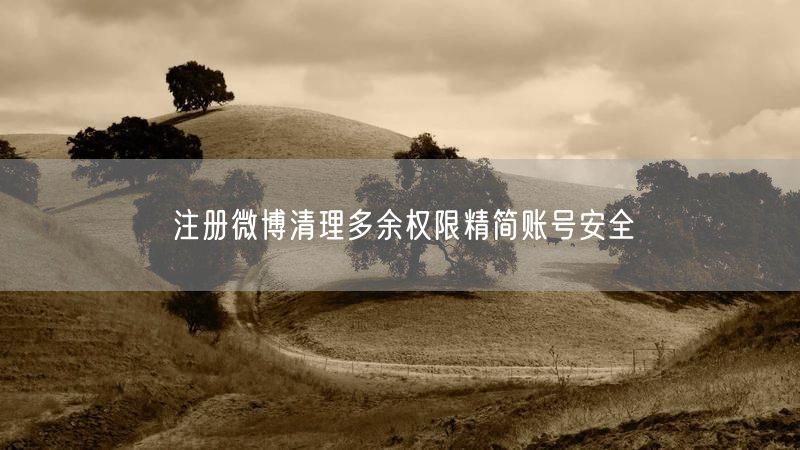 注册微博清理多余权限精简账号安全
