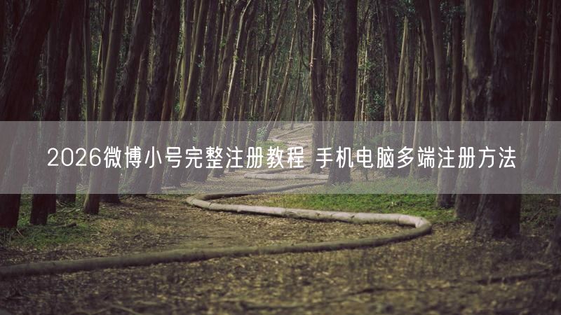 2026微博小号完整注册教程 手机电脑多端注册方法