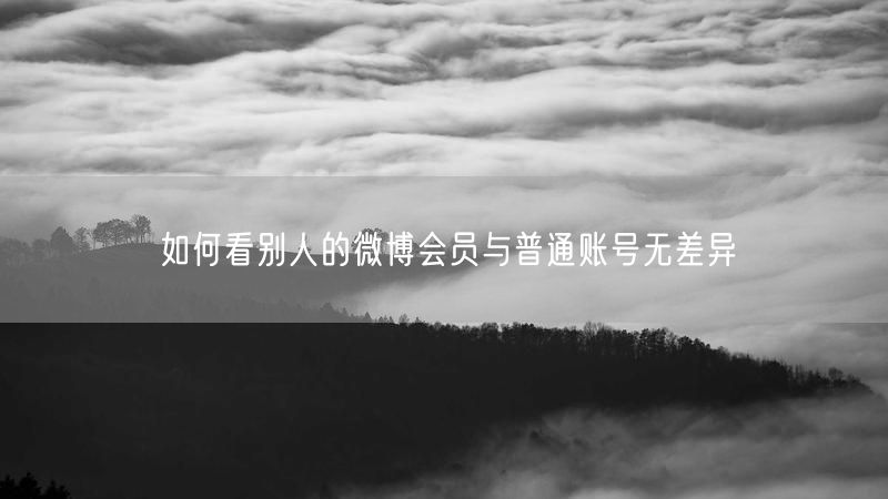如何看别人的微博会员与普通账号无差异