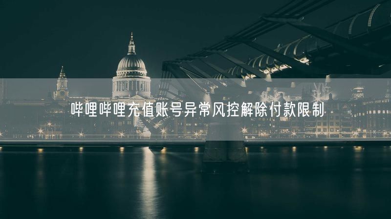 哔哩哔哩充值账号异常风控解除付款限制