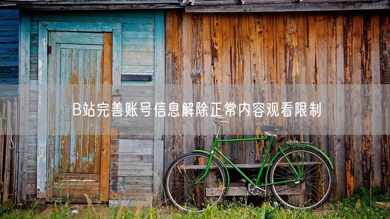 B站完善账号信息解除正常内容观看限制