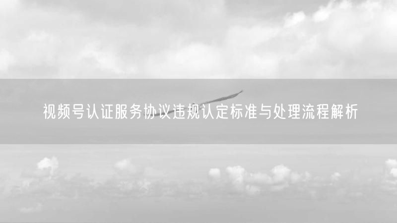 视频号认证服务协议违规认定标准与处理流程解析