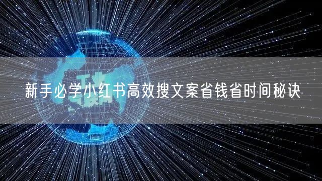 新手必学小红书高效搜文案省钱省时间秘诀