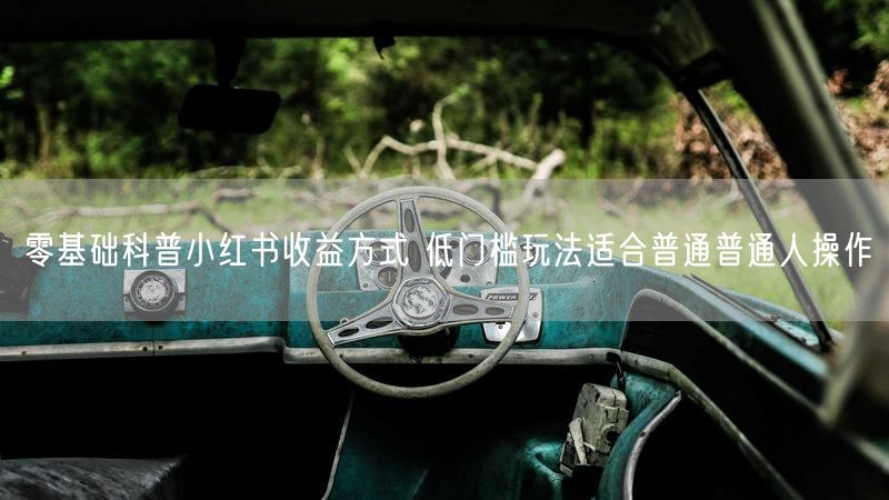 零基础科普小红书收益方式 低门槛玩法适合普通普通人操作