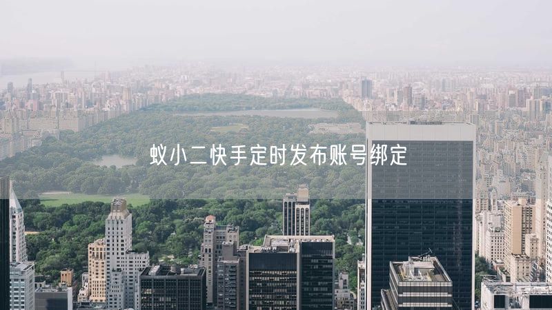 蚁小二快手定时发布账号绑定
