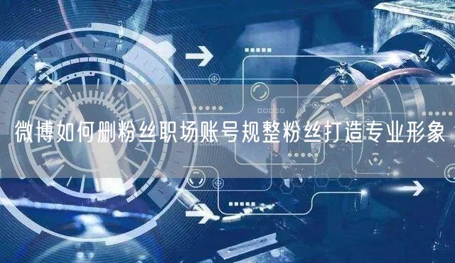 微博如何删粉丝职场账号规整粉丝打造专业形象