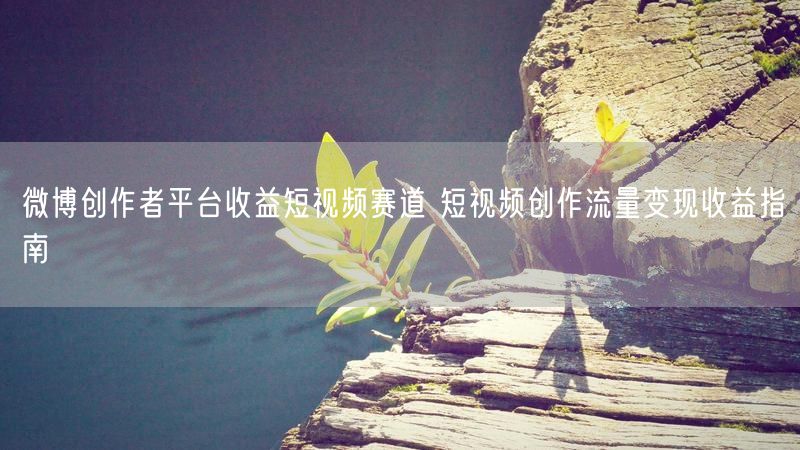 微博创作者平台收益短视频赛道 短视频创作流量变现收益指南