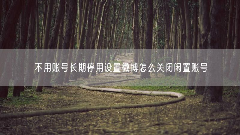 不用账号长期停用设置微博怎么关闭闲置账号