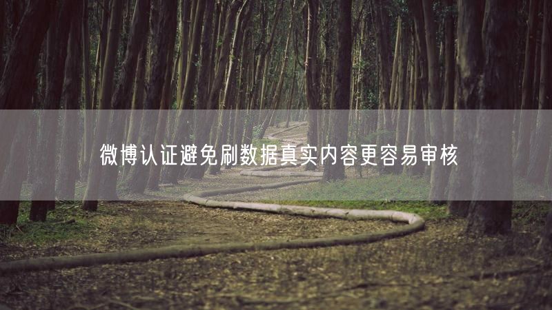 微博认证避免刷数据真实内容更容易审核