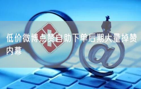 低价微博点赞自助下单后期大量掉赞内幕