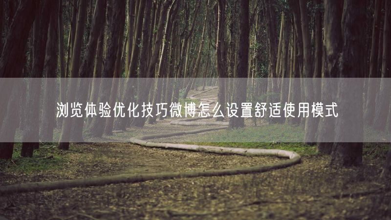 浏览体验优化技巧微博怎么设置舒适使用模式