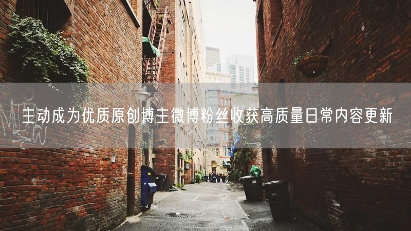 主动成为优质原创博主微博粉丝收获高质量日常内容更新