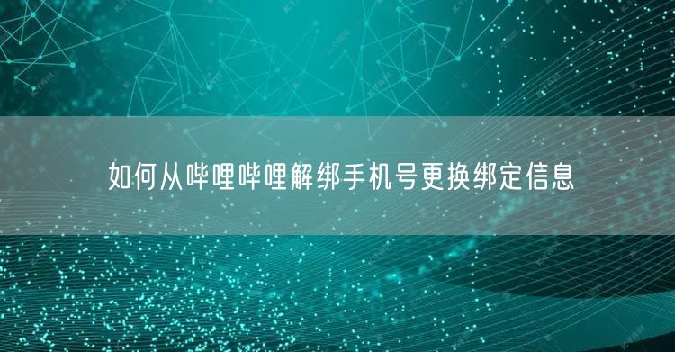如何从哔哩哔哩解绑手机号更换绑定信息