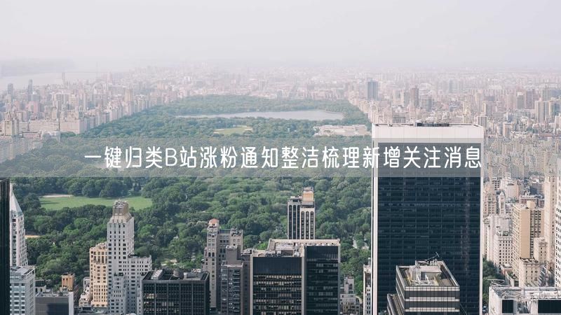 一键归类B站涨粉通知整洁梳理新增关注消息