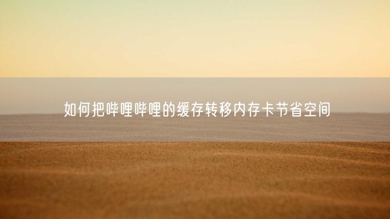 如何把哔哩哔哩的缓存转移内存卡节省空间